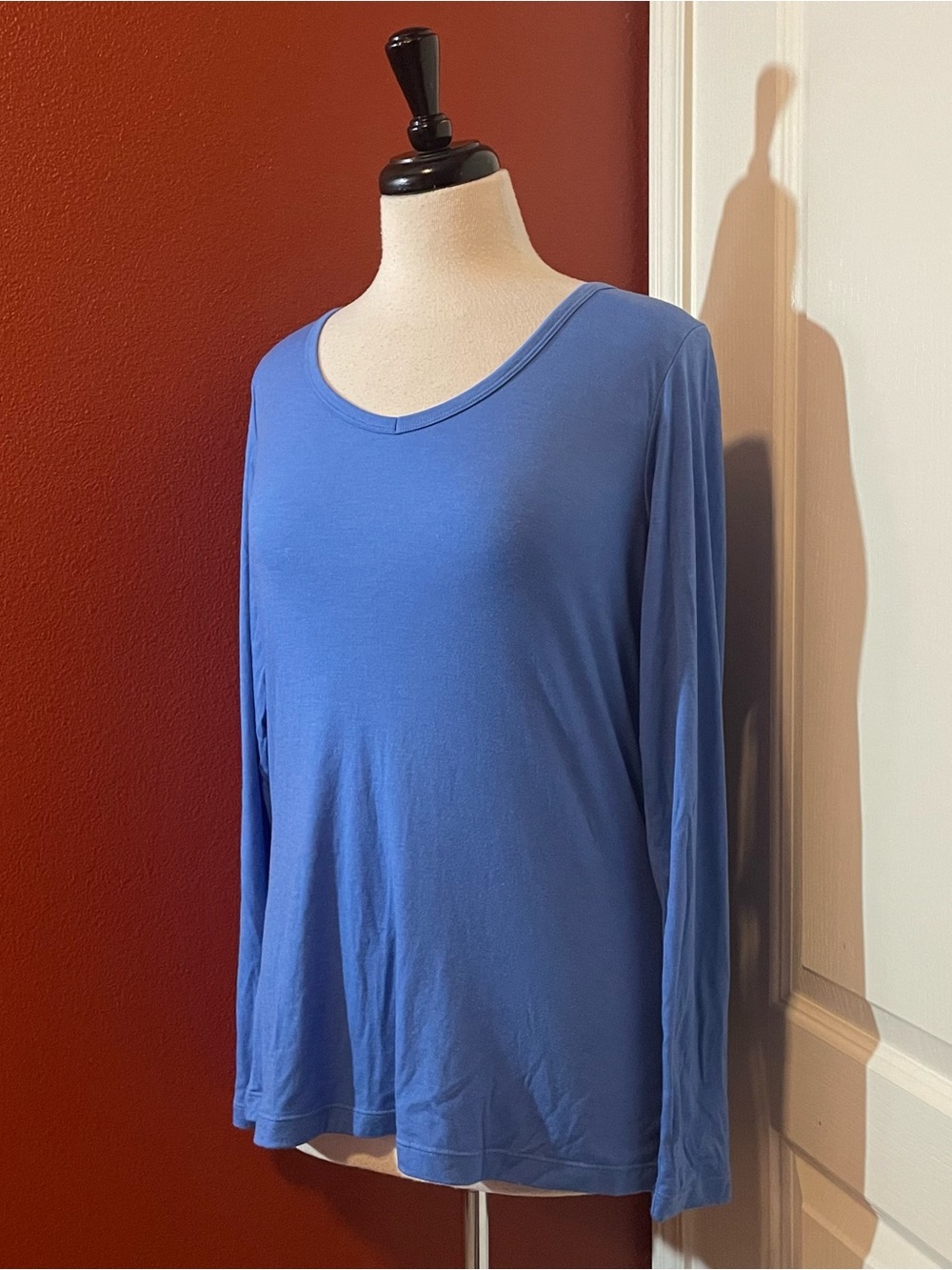 Woolx Women’s Blue Merino Wool Blend Breathable Long Sleeve Base Layer Shirt